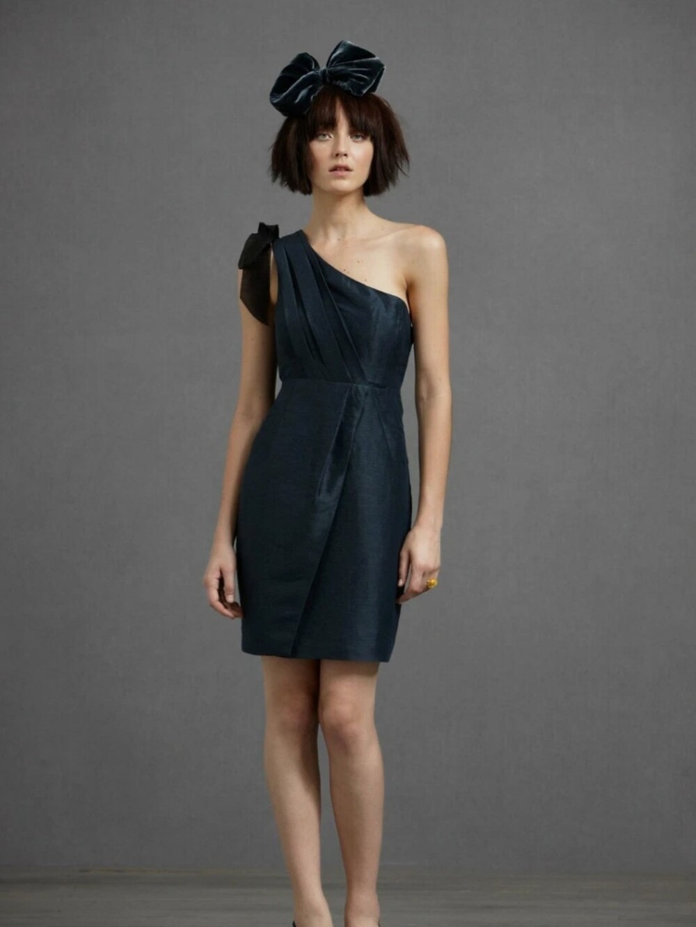 BHLDN Anthropologie Navy Bow Dress